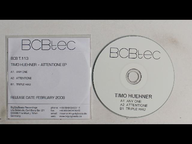 Timo Huehner Attentione EP GER ADV CDR Single 2008 Tech House Minimal